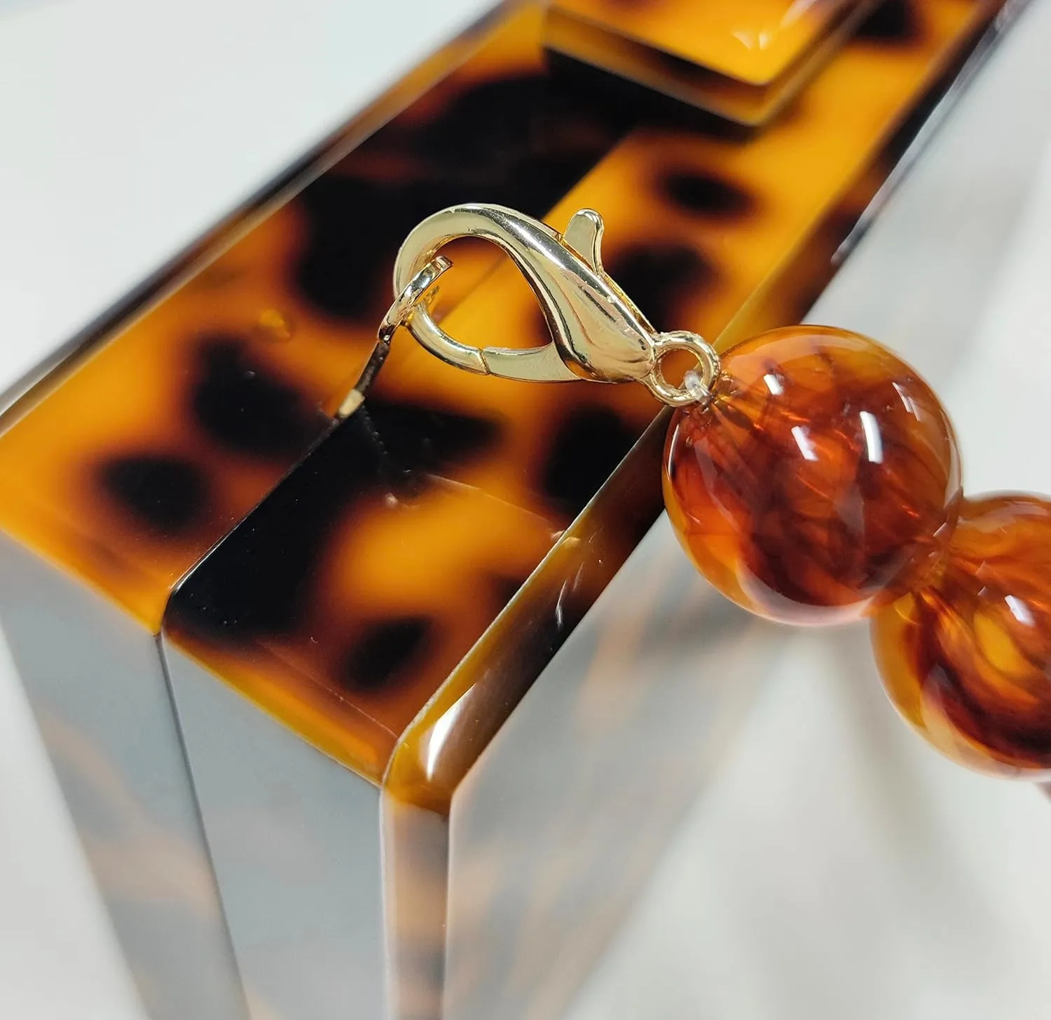 URAWOW Acrylic Evening Handbag Beads Bag for Women Graceful Shoulder Bag Satchel Marble Clutch Purses for Wedding Party 2023