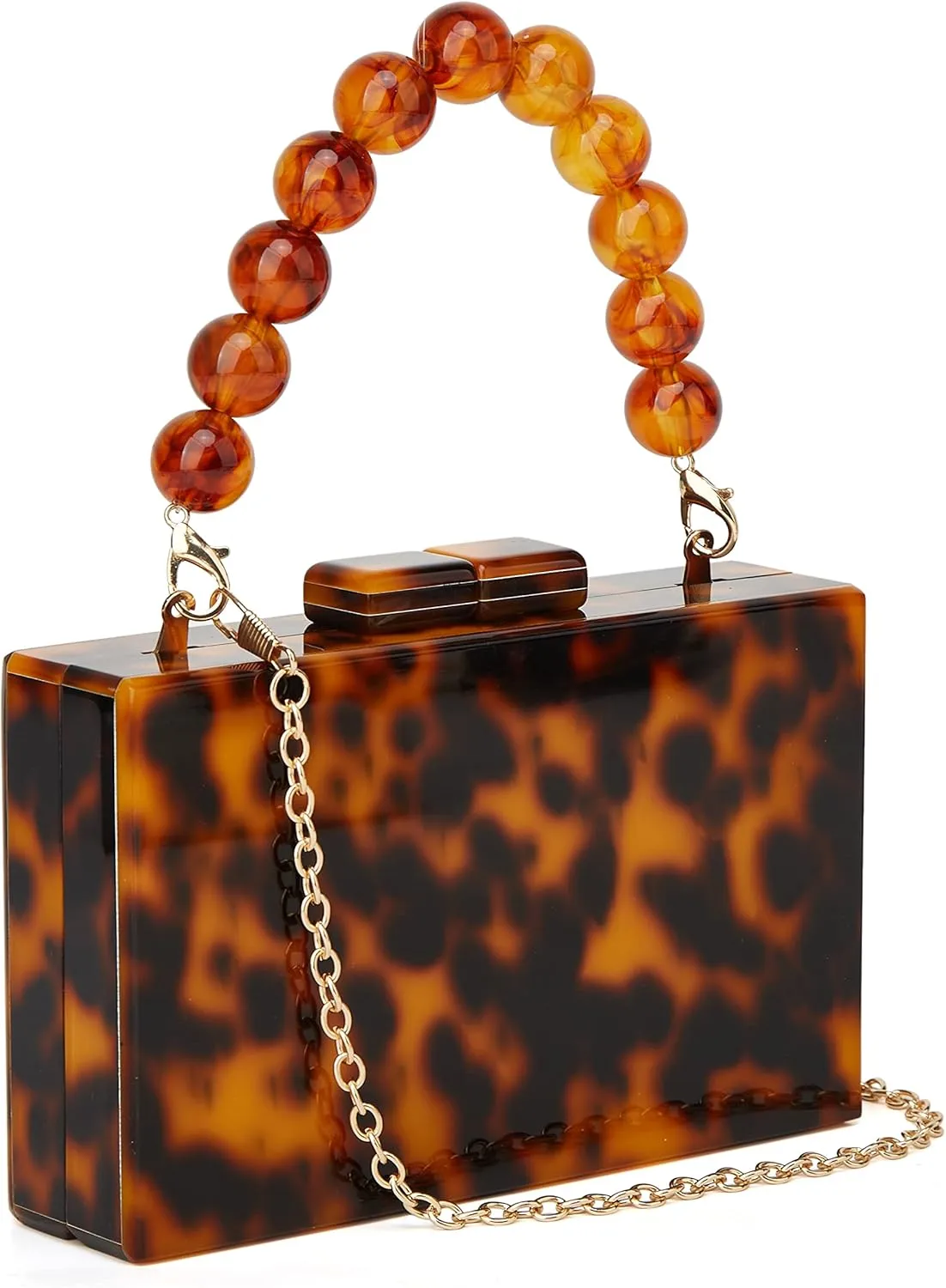 URAWOW Acrylic Evening Handbag Beads Bag for Women Graceful Shoulder Bag Satchel Marble Clutch Purses for Wedding Party 2023