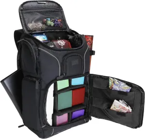 USA Gear MTG Backpack Compatible with Magic the Gathering Deck, Yu-Gi-Oh, MTG Decks & more - TCG Backpack MTG Bag with Shoulder Straps, Customizable Dividers, TCG Playmat Holder, Binder Space (Black)