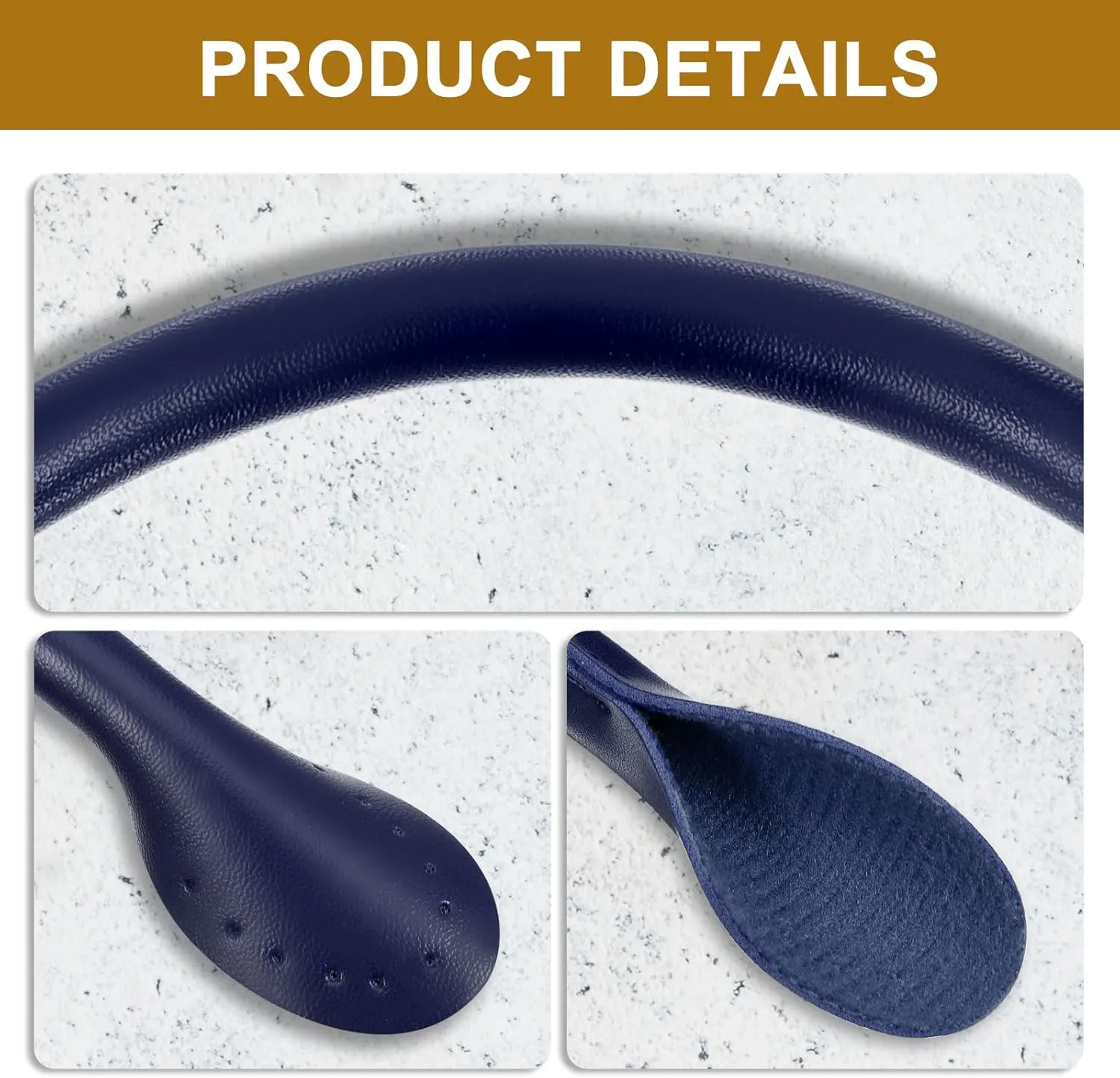 uxcell 2Pcs 24" Leather Purse Strap with Ear Shaped End Bag Handle Replacement for Purse Handbag Wallet - Deep Blue