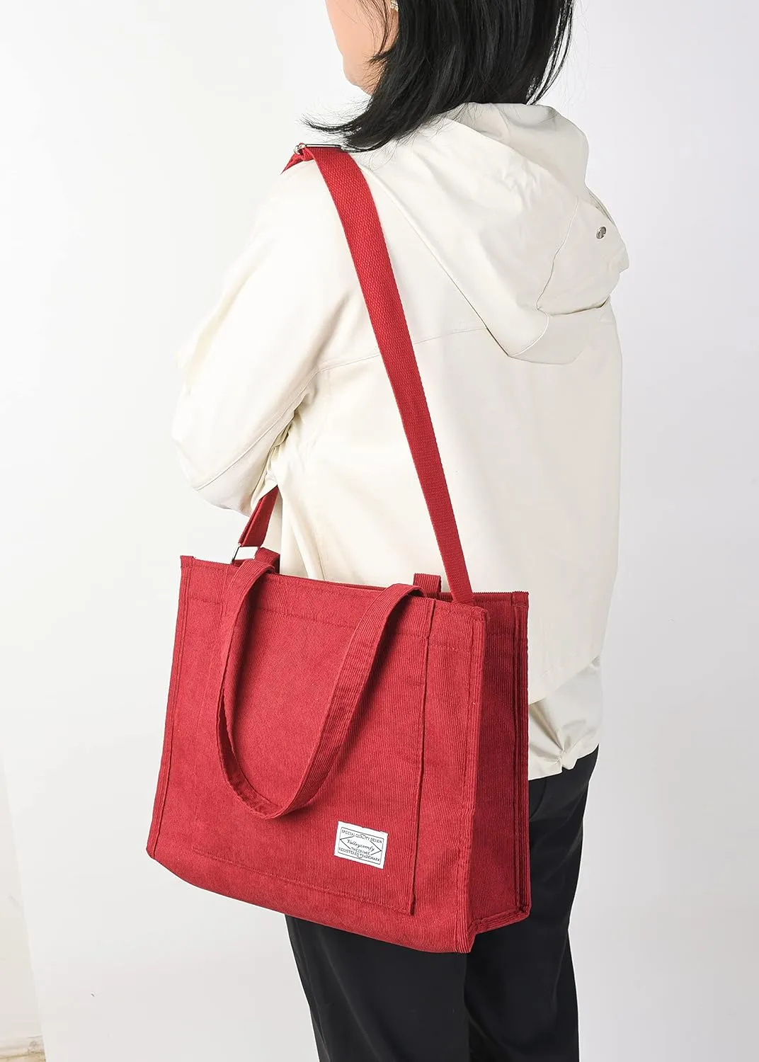 Valleycomfy Tote Bag for Women Corduroy Crossbody Tote Bag Purse Women Travel Shoulder Bags Work Handbags Everyday Hobo Bag
