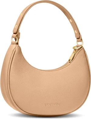 Vantamo Crescent Bags For Women with RFID Protection, Half Moon Clutch Purses for Women with Anti-Theft Clip for Extra Safety