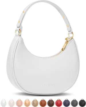 Vantamo Crescent Bags For Women with RFID Protection, Half Moon Clutch Purses for Women with Anti-Theft Clip for Extra Safety