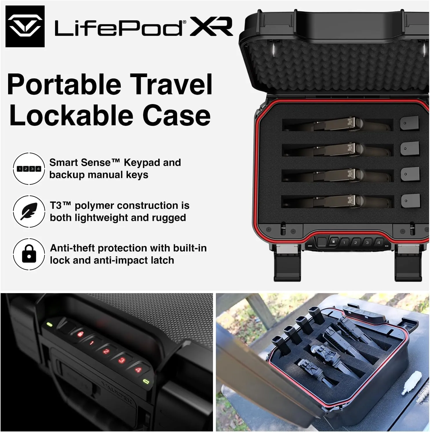 VAULTEK LifePod XR Series Weatherproof Safe Modular Interior Secure Rugged Portable Lockbox with Backlit Keypad (Standard)