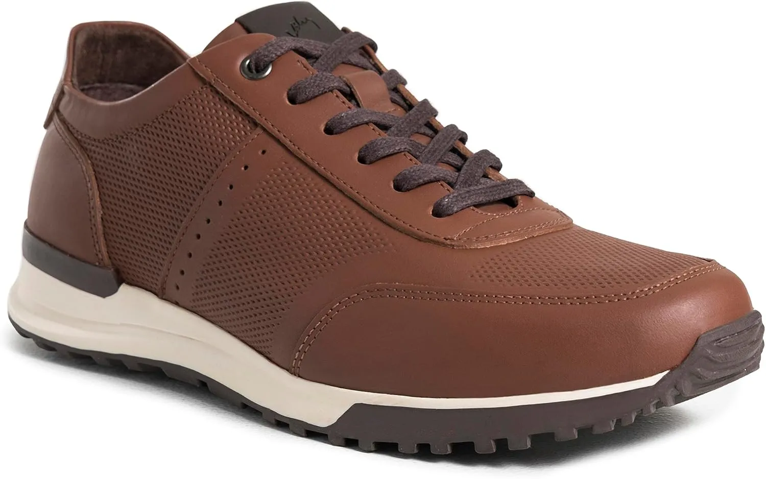 VELEZ Leather Sneakers for Men - Business Casual Dress Shoes - Lace-Up Fashion Tennis