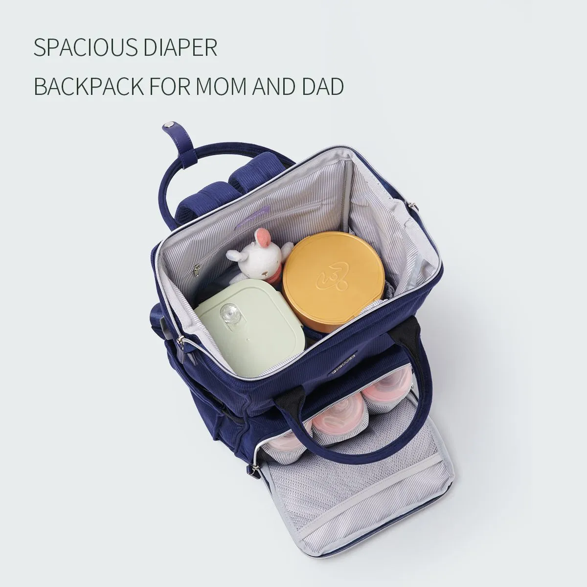 Velvet Stitching Diaper Bag Backpack