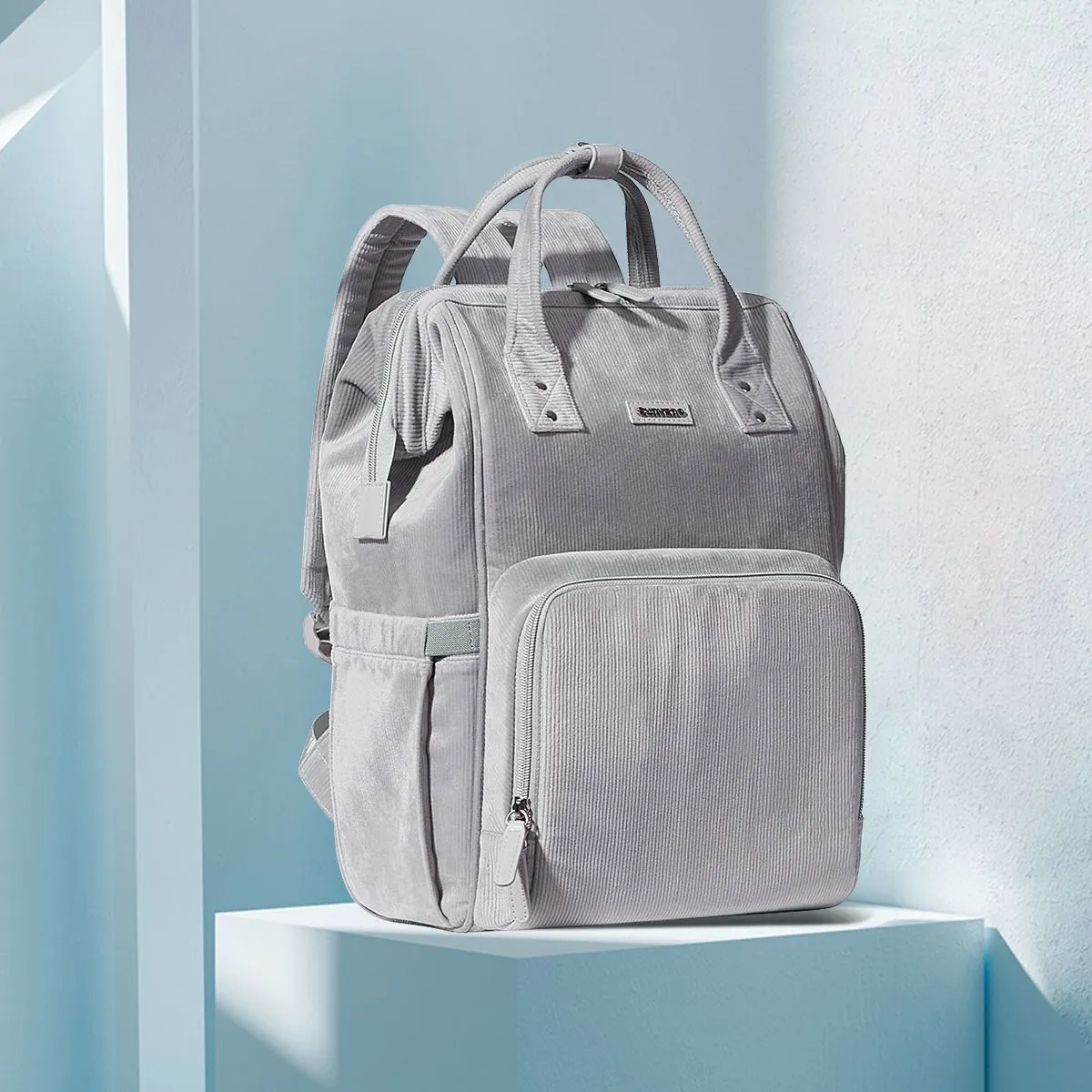 Velvet Stitching Diaper Bag Backpack