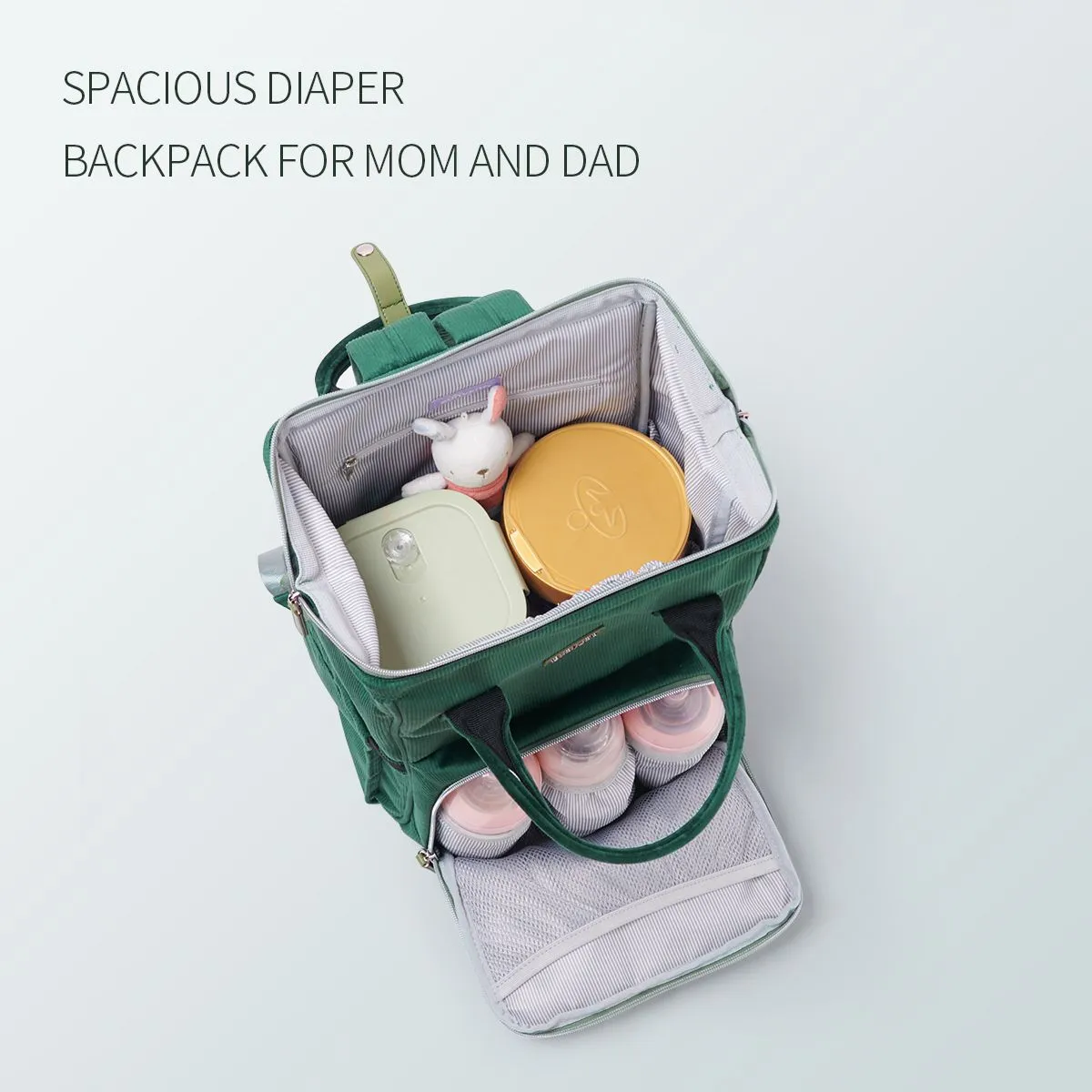 Velvet Stitching Diaper Bag Backpack