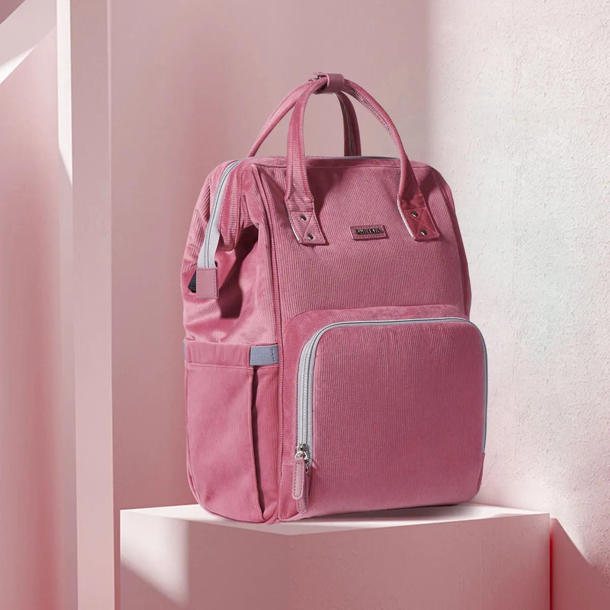 Velvet Stitching Diaper Bag Backpack