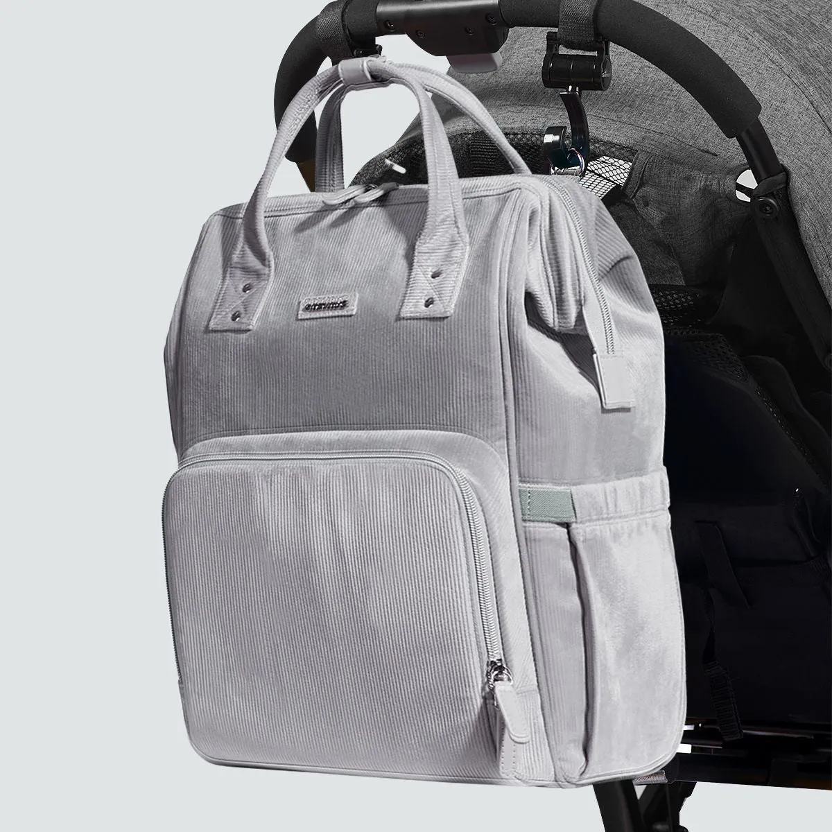 Velvet Stitching Diaper Bag Backpack