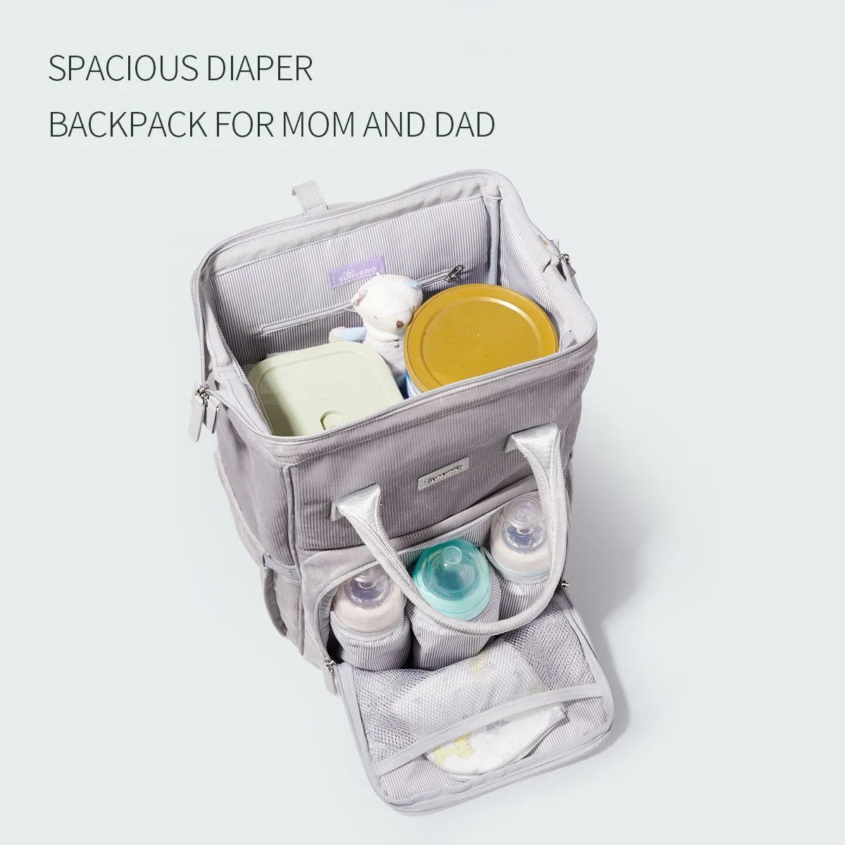 Velvet Stitching Diaper Bag Backpack