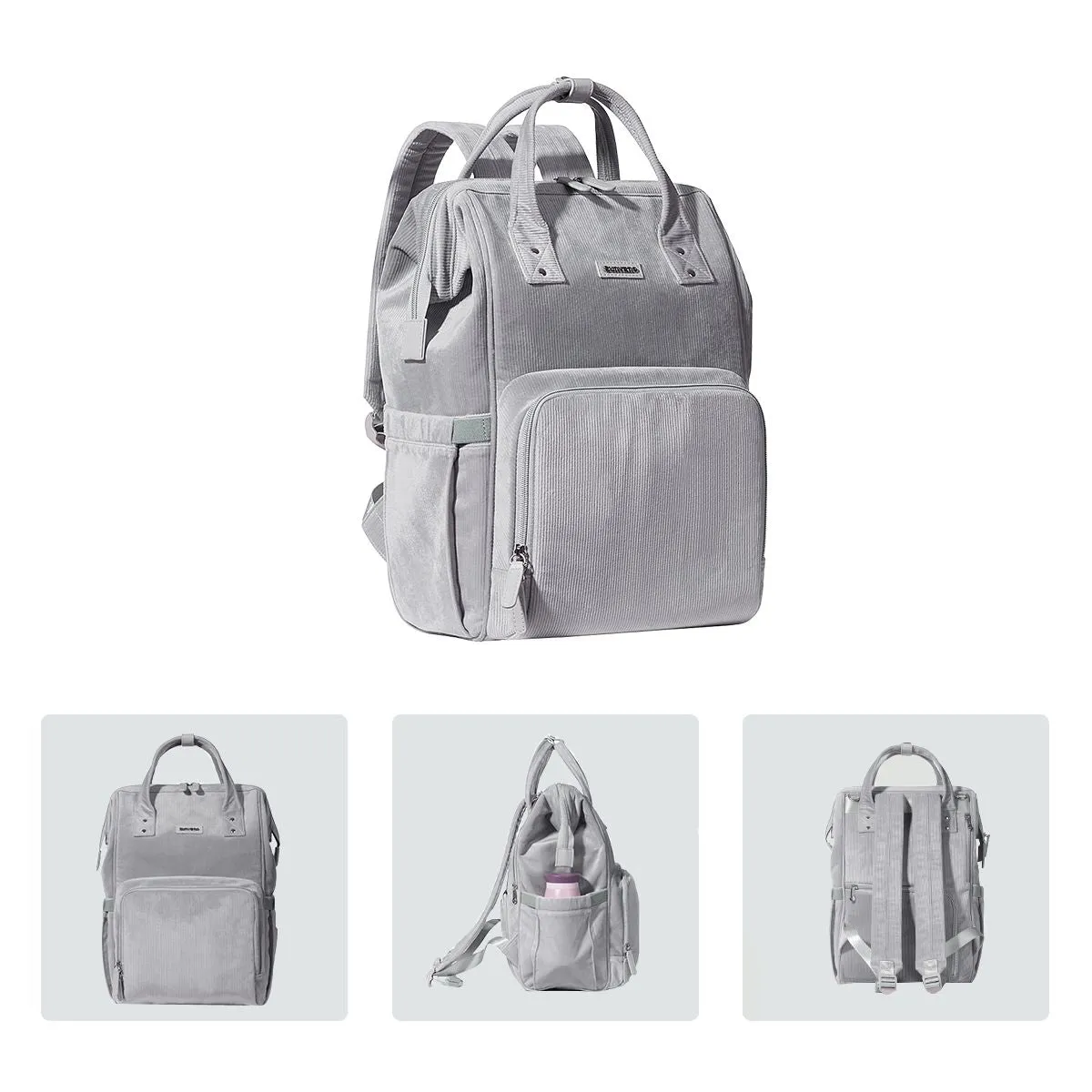 Velvet Stitching Diaper Bag Backpack
