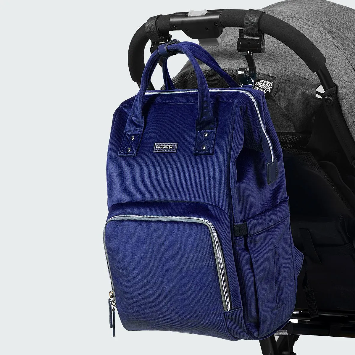 Velvet Stitching Diaper Bag Backpack