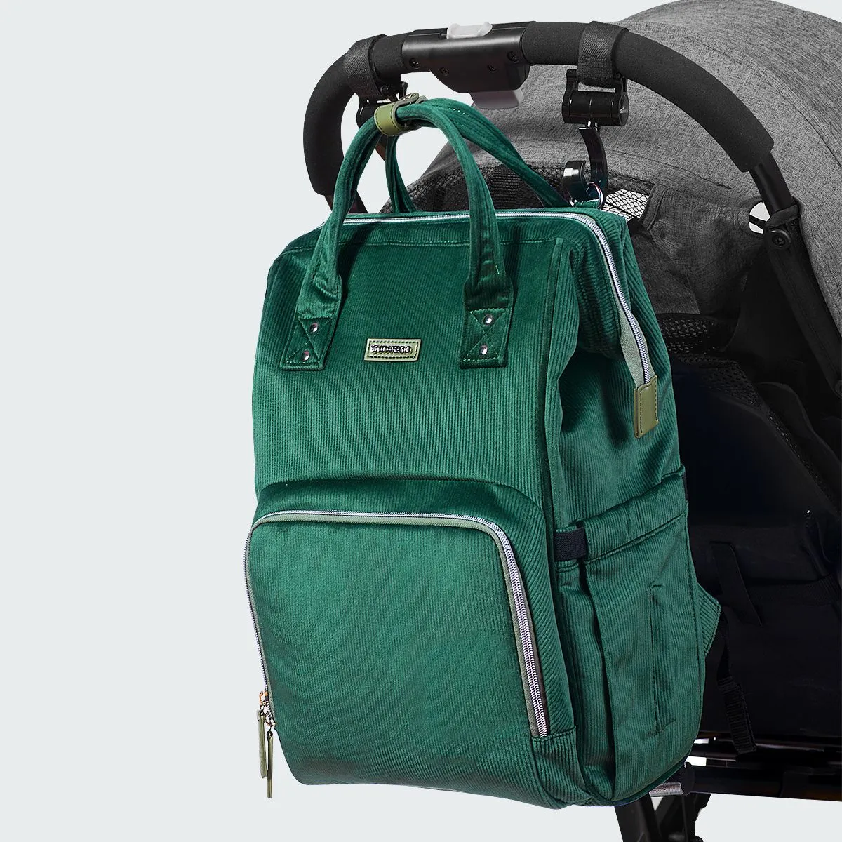 Velvet Stitching Diaper Bag Backpack