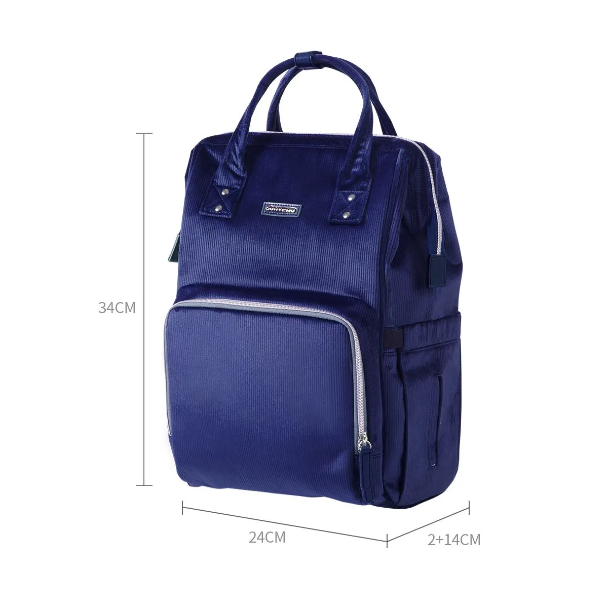 Velvet Stitching Diaper Bag Backpack