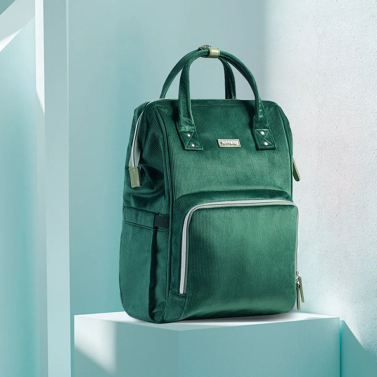 Velvet Stitching Diaper Bag Backpack