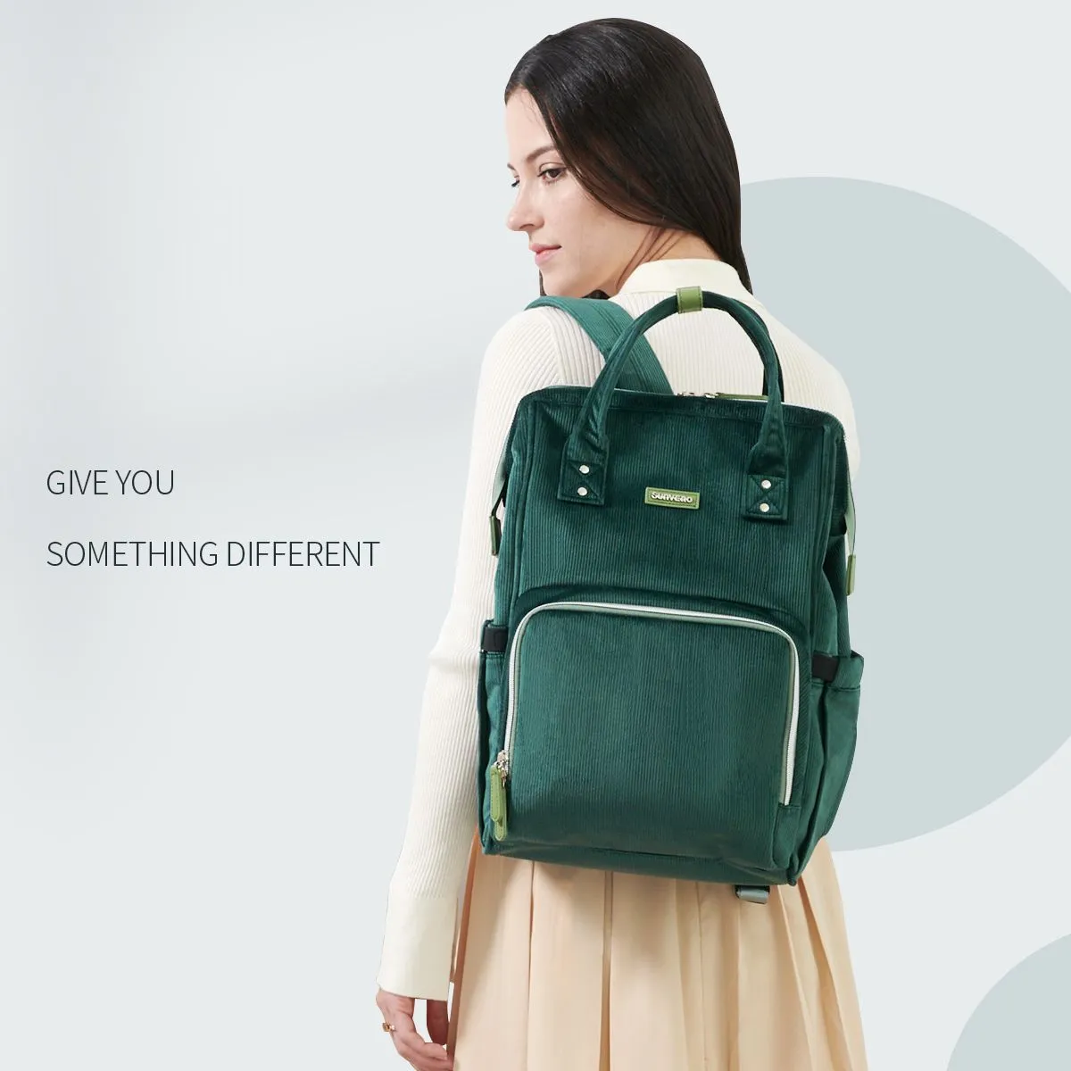 Velvet Stitching Diaper Bag Backpack