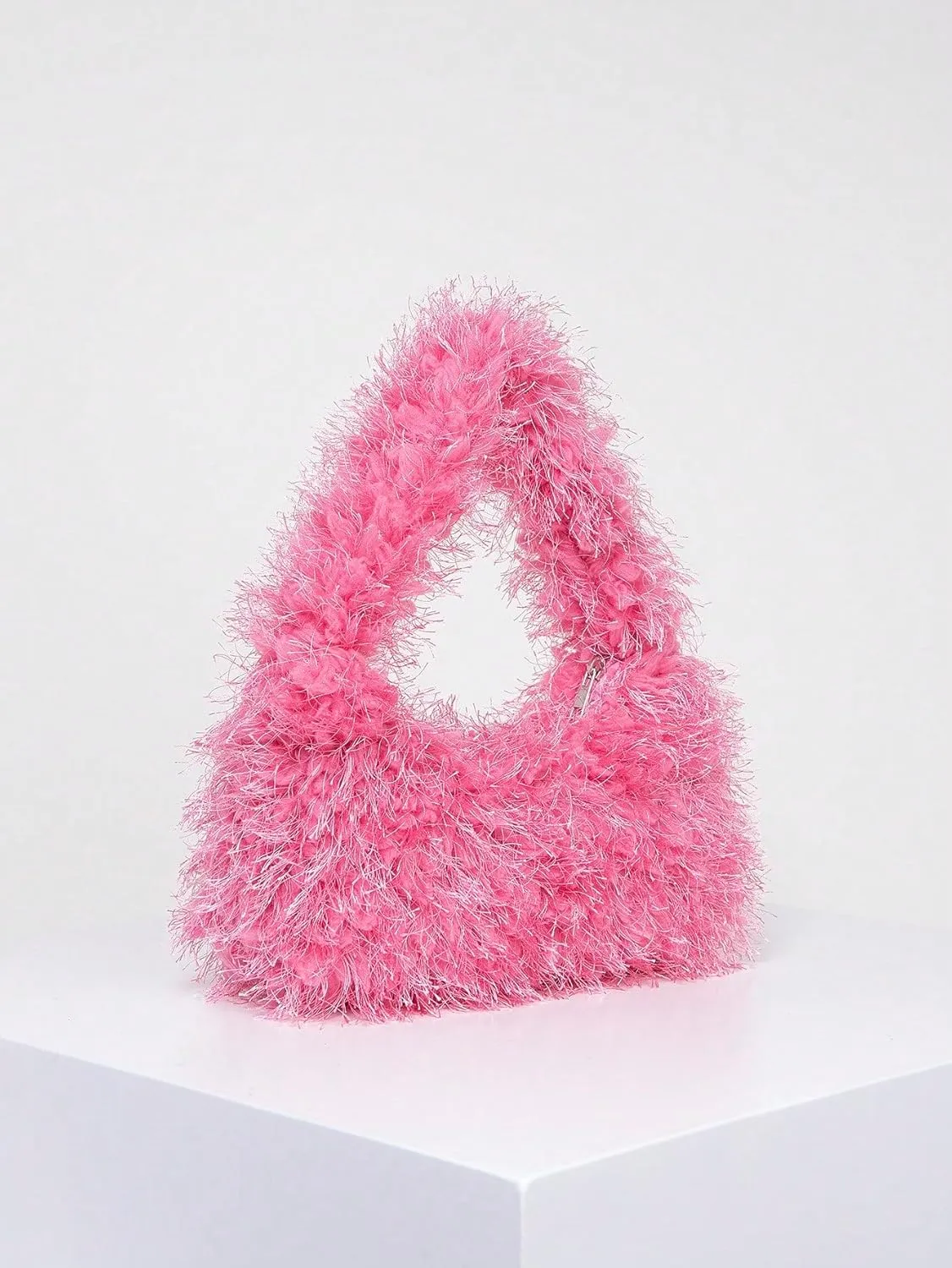Verdusa Women's Faux Fur Fuzzy Hobo Bag Furry Handbag Purse