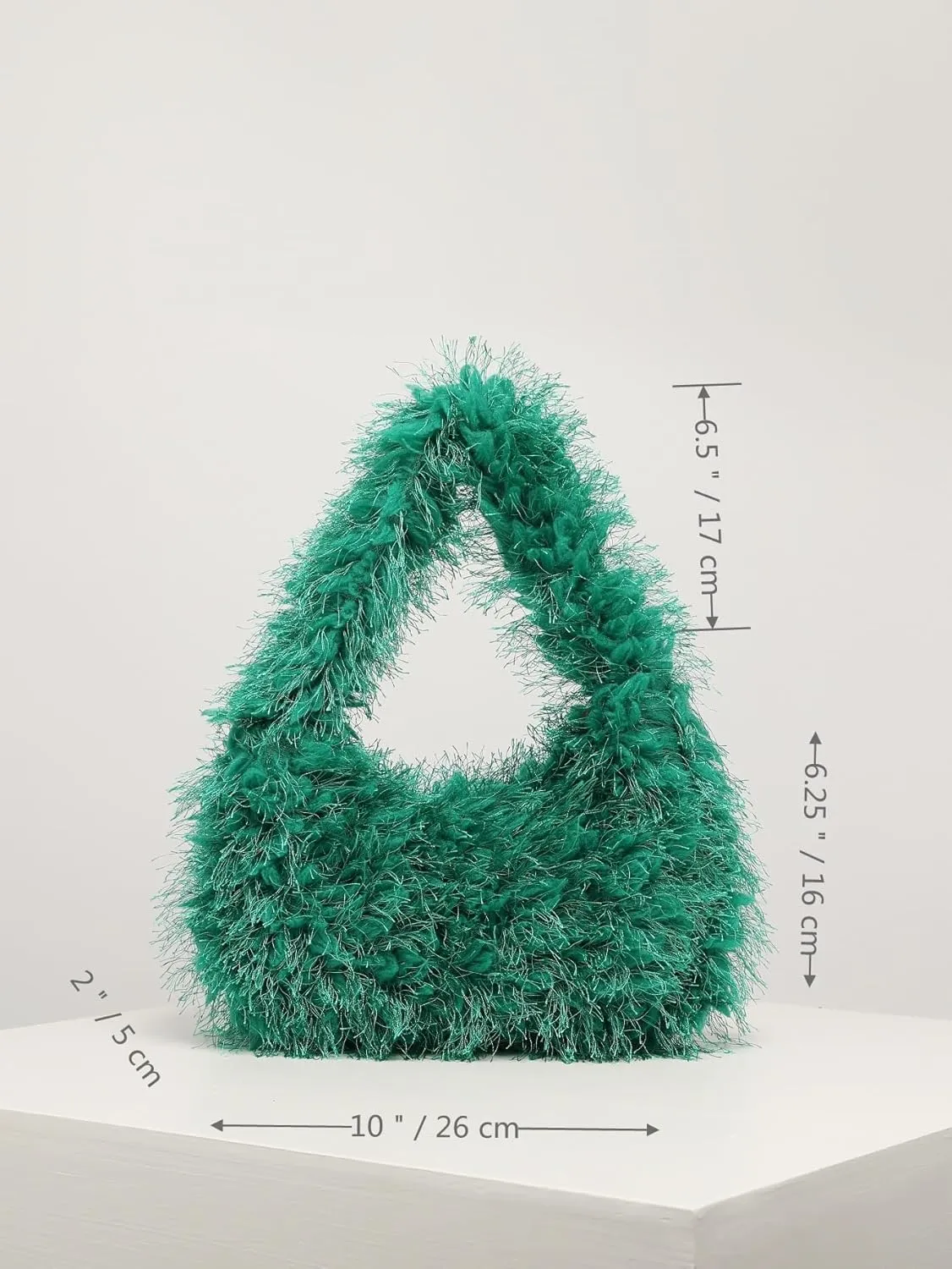 Verdusa Women's Faux Fur Fuzzy Hobo Bag Furry Handbag Purse