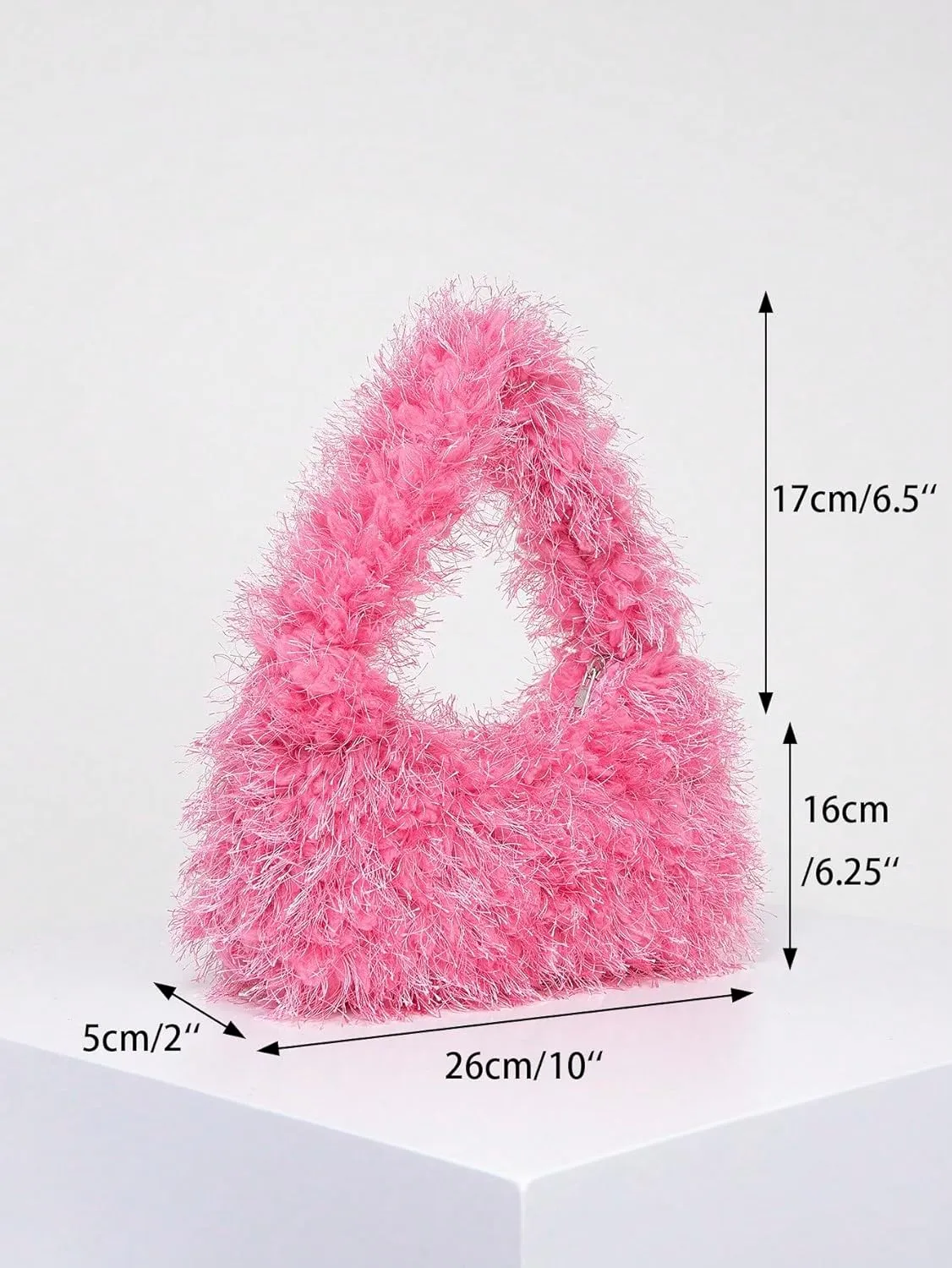 Verdusa Women's Faux Fur Fuzzy Hobo Bag Furry Handbag Purse