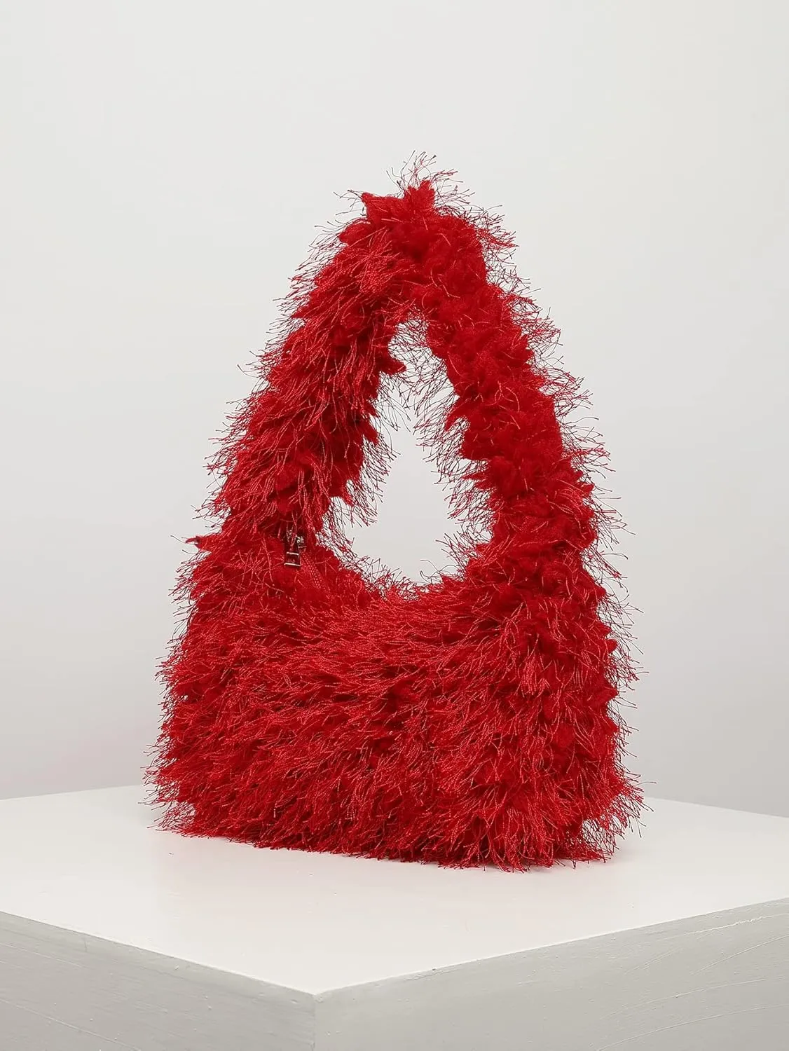 Verdusa Women's Faux Fur Fuzzy Hobo Bag Furry Handbag Purse