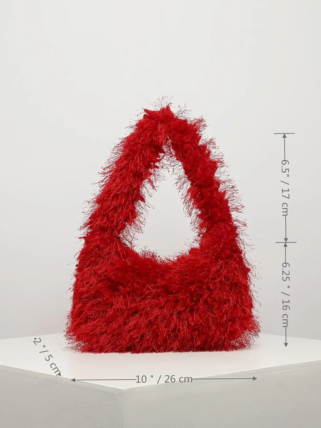 Verdusa Women's Faux Fur Fuzzy Hobo Bag Furry Handbag Purse