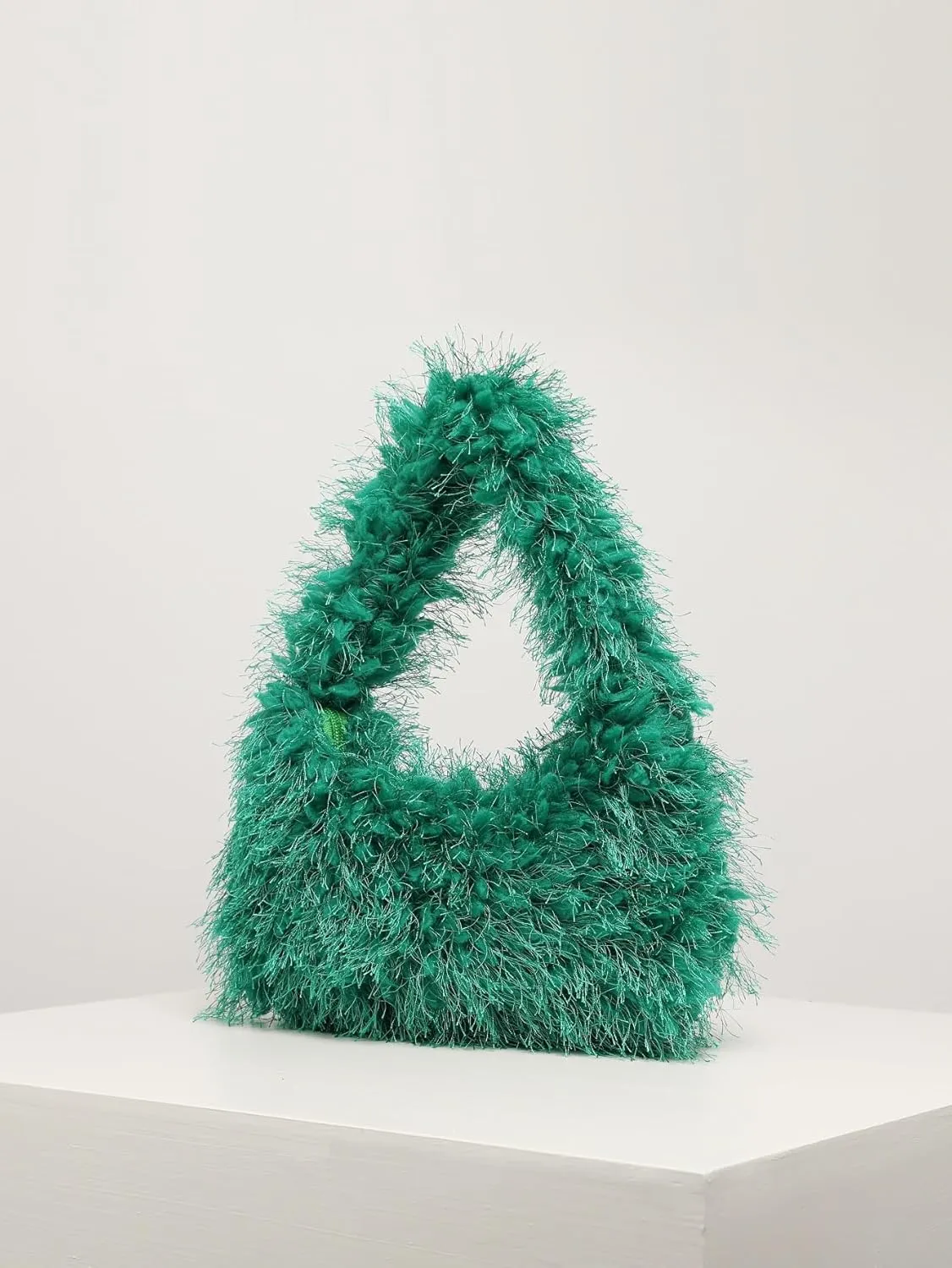Verdusa Women's Faux Fur Fuzzy Hobo Bag Furry Handbag Purse