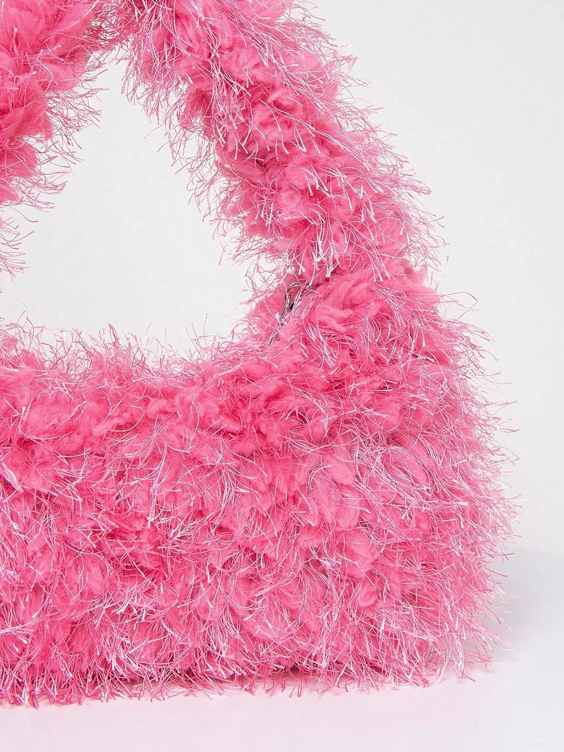 Verdusa Women's Faux Fur Fuzzy Hobo Bag Furry Handbag Purse
