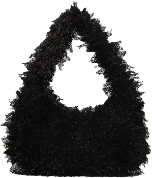 Verdusa Women's Faux Fur Fuzzy Hobo Bag Furry Handbag Purse