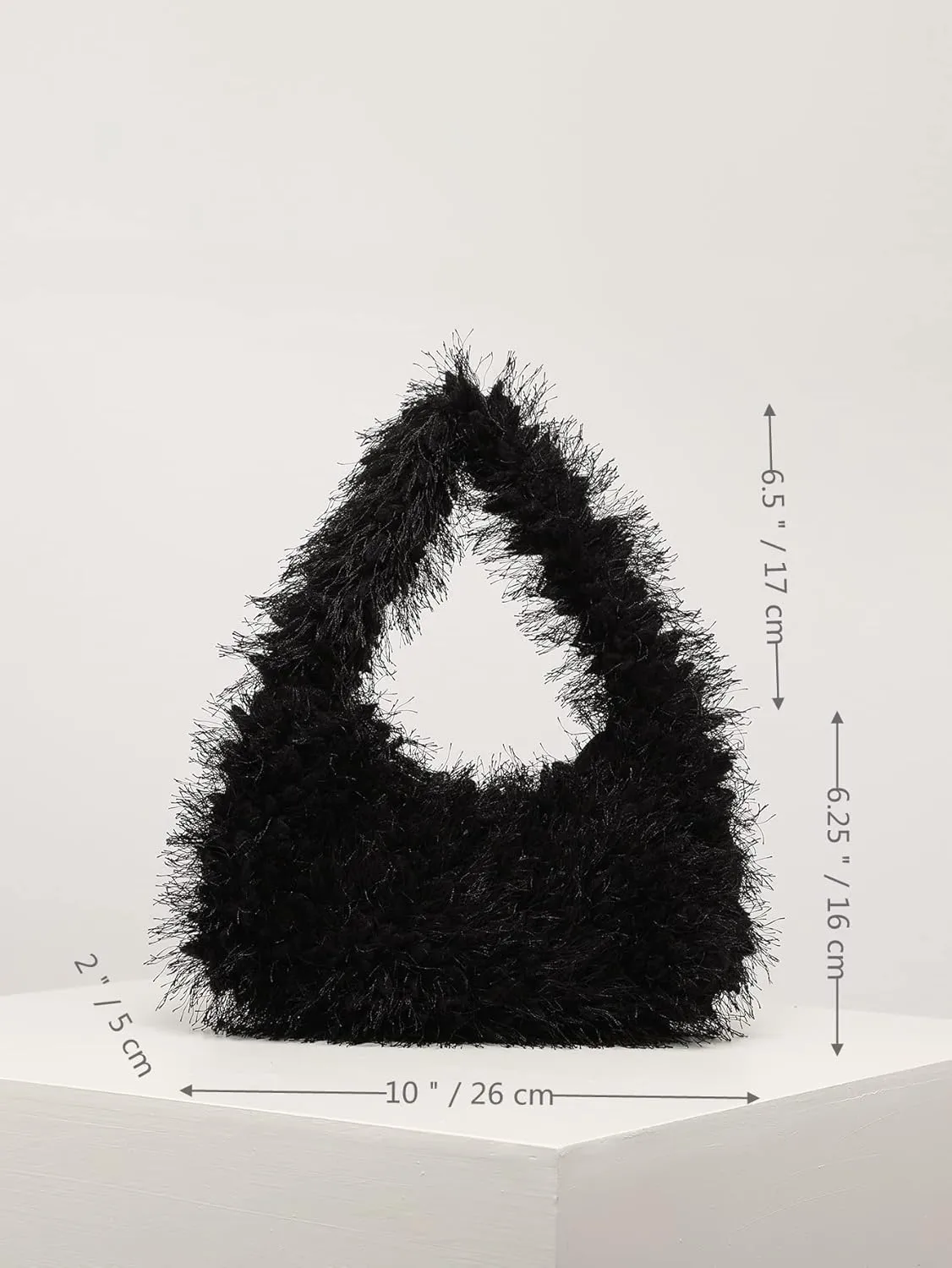 Verdusa Women's Faux Fur Fuzzy Hobo Bag Furry Handbag Purse