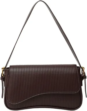 Verdusa Women's Leather Shoulder Bag Clutch Purses Trendy Hobo Crossbody Handbags Y2K Saddle Flap Underarm Purse
