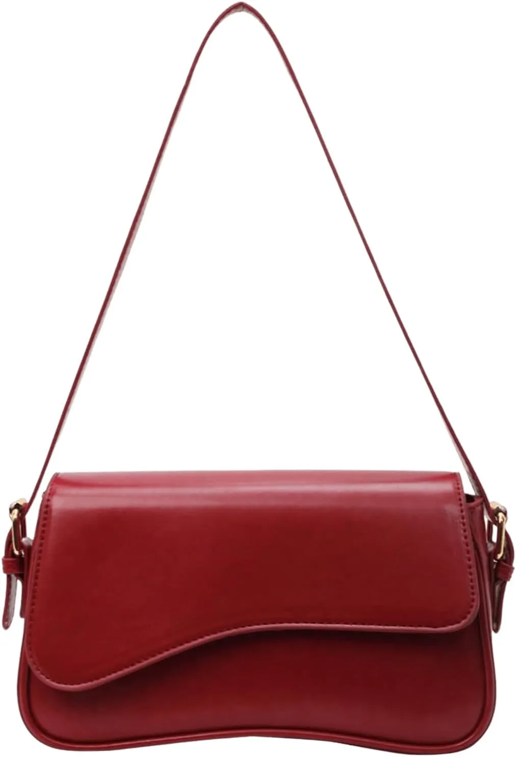 Verdusa Women's Leather Shoulder Bag Clutch Purses Trendy Hobo Crossbody Handbags Y2K Saddle Flap Underarm Purse