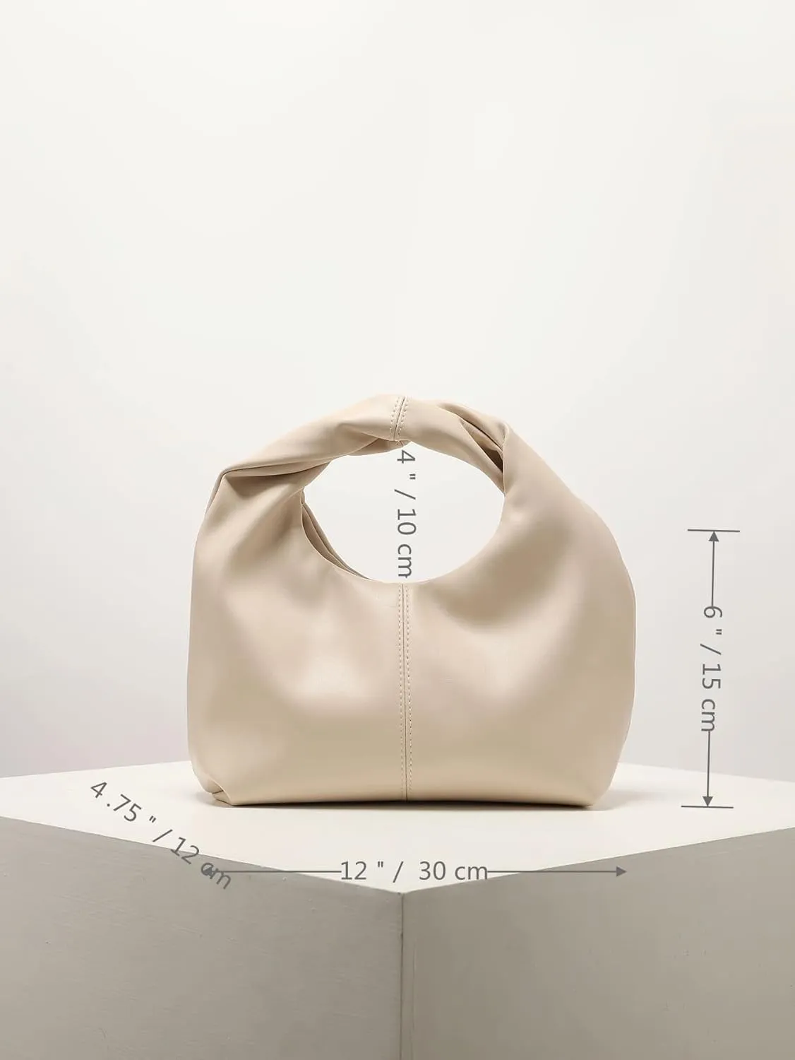 Verdusa Women's Ruched Hobo Mini Handbag Clutch Purse Dumpling Pouch Bag