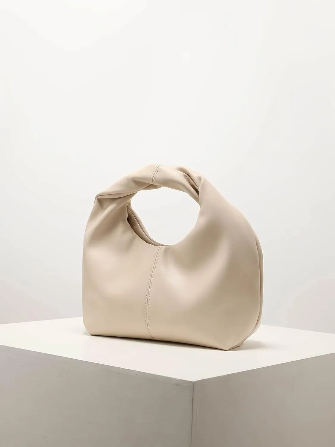 Verdusa Women's Ruched Hobo Mini Handbag Clutch Purse Dumpling Pouch Bag