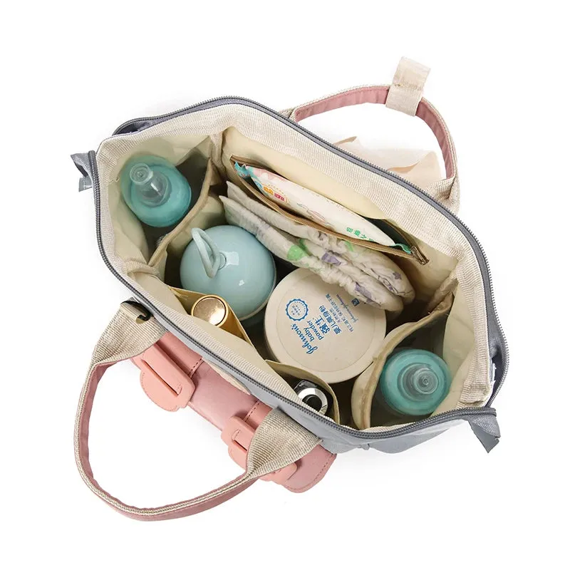 Versatile Diaper/Backpack/Handbag for Baby Things Waterproof for Stroller with Insulation