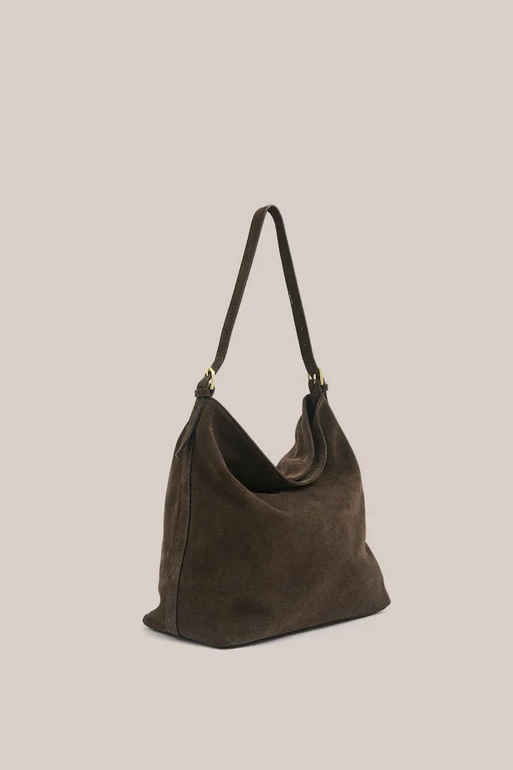 Vestirsi Savannah Hobo Bag - Dark Chocolate Suede