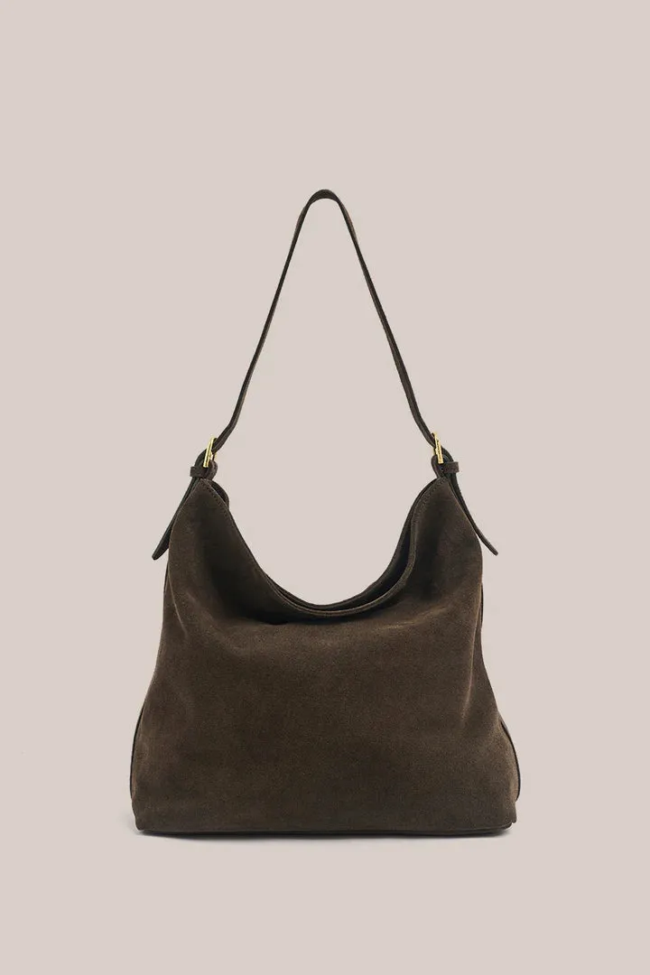 Vestirsi Savannah Hobo Bag - Dark Chocolate Suede