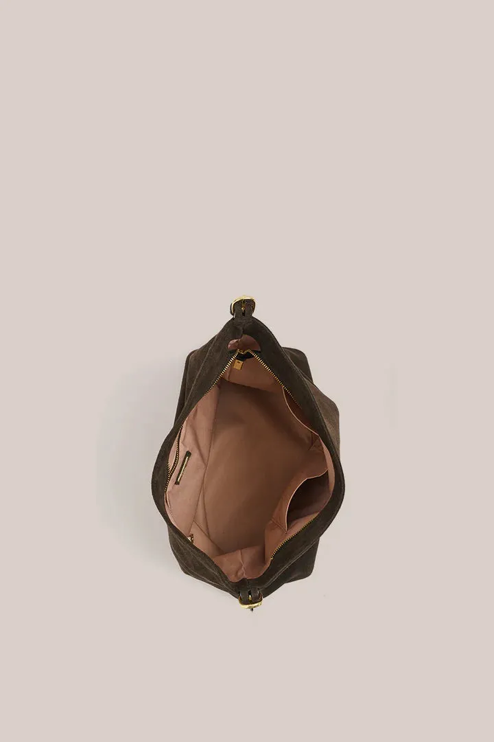 Vestirsi Savannah Hobo Bag - Dark Chocolate Suede