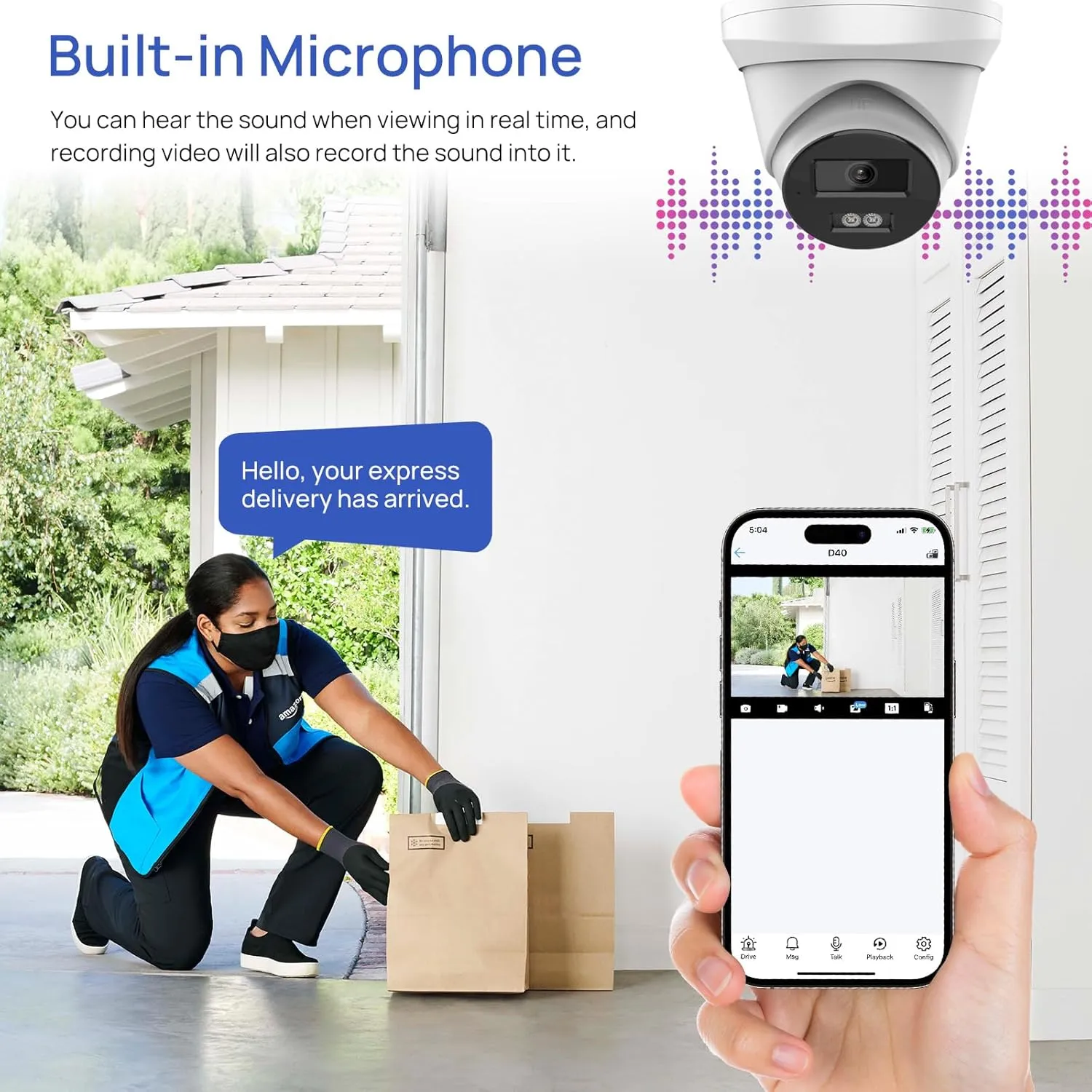 VIKYLIN 4K 8MP IP POE Camera,Hikconnect/SADP/iVMS4200,Smart Hybrid Color Night Vision,Outdoor Security Camera with Audio, AI Human Vehicle Detection, 2.8mm Lens,SD Card Solt