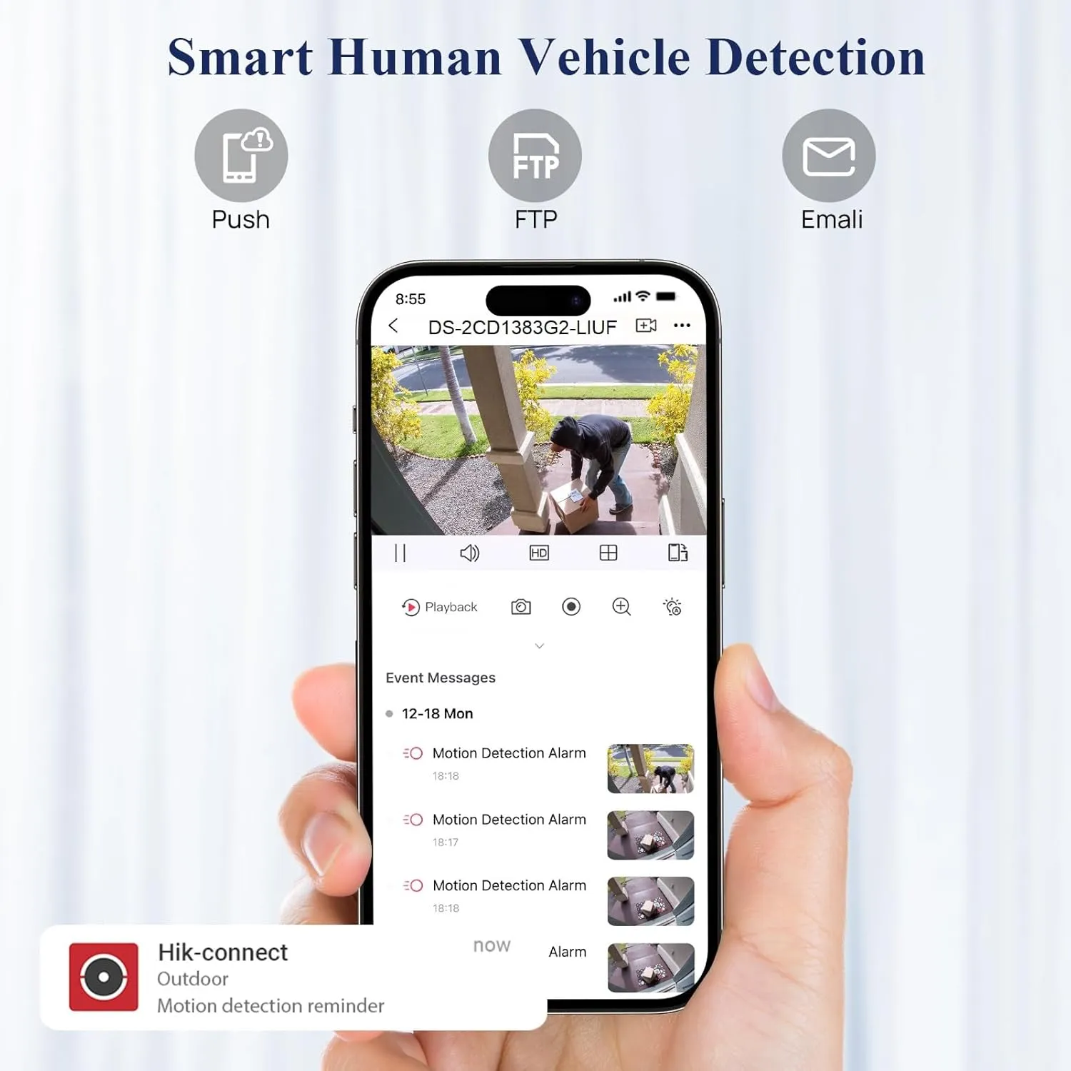 VIKYLIN 4K 8MP IP POE Camera,Hikconnect/SADP/iVMS4200,Smart Hybrid Color Night Vision,Outdoor Security Camera with Audio, AI Human Vehicle Detection, 2.8mm Lens,SD Card Solt