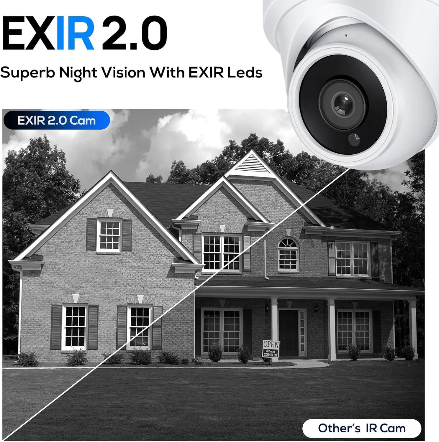 VIKYLIN 4K 8MP PoE IP Camera Outdoor, 4K PoE Turret Camera with Human Vehicle Detection,2.8mm Lens, 98ft EXIR2.0 Night Vision,Built-in Mic, WDR,IP67 Weatherproof, Plug & Play,Blue Iris, NDAA Compliant