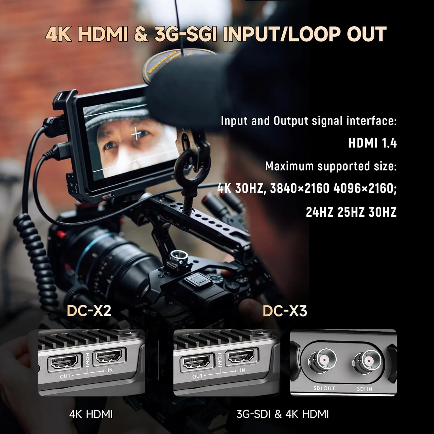 VILTROX DC-X2 2000 Nits Video Field Monitor with Rig Cage, 6 inch Touchscreen 4K HDMI in/Out On Camera Monitor with Sunshade Hood Battery, 1920X1080 HD Focus Peaking 3D Lut Full Waveform RGB Parada