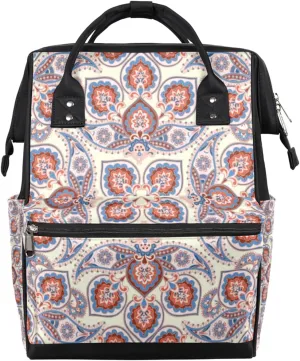Vintage Palace Mandala Diaper Bag Backpack Large Compartment Mommy Bag with Stroller Straps Waterproof Casual Daypack for Mom and Dad Travel Bag