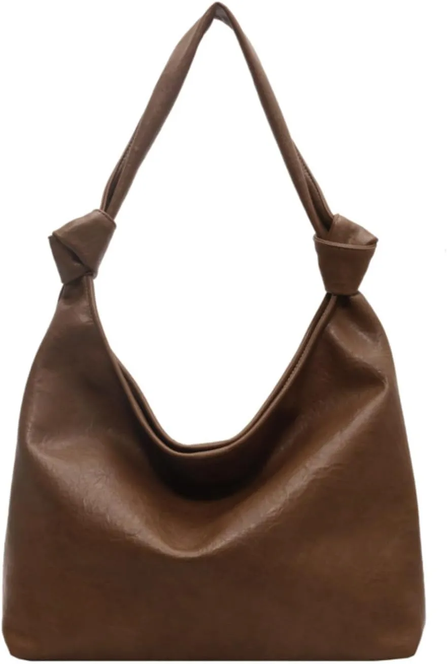 Vintage Slouchy Shoulder Hobo Bags for Women Trendy Soft PU Leather Clutch Purse Totes Handbags