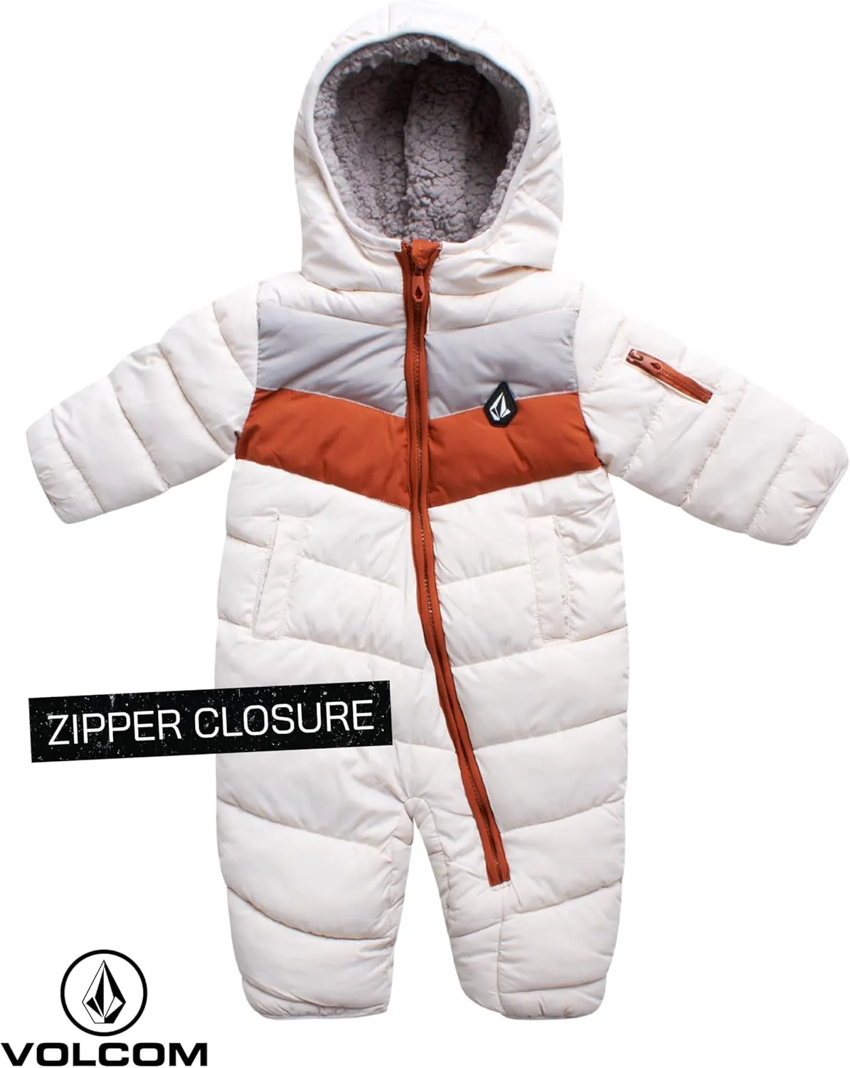Volcom Baby Boys' Snowsuit - Cozy Fleece Lined Hooded Winter Snow Pram Bunting Suit for Newborns and Infants (Sizes: 3M-24M)