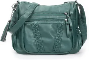 VOLGANIK ROCK Crossbody Bag for Women with Tassel Ladies Soft PU leather Purses and Handbag Pocketbooks