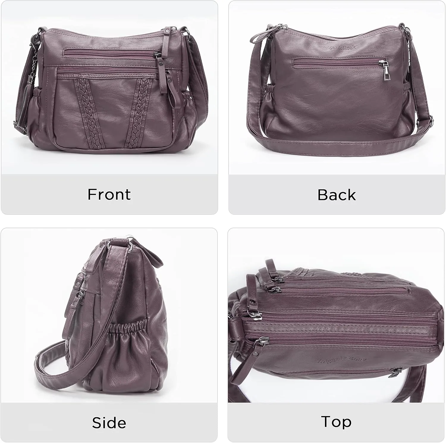 VOLGANIK ROCK Crossbody Bag for Women with Tassel Ladies Soft PU leather Purses and Handbag Pocketbooks