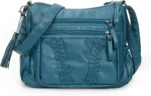 VOLGANIK ROCK Crossbody Bag for Women with Tassel Ladies Soft PU leather Purses and Handbag Pocketbooks
