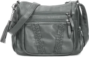 VOLGANIK ROCK Crossbody Bag for Women with Tassel Ladies Soft PU leather Purses and Handbag Pocketbooks