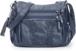 VOLGANIK ROCK Crossbody Bag for Women with Tassel Ladies Soft PU leather Purses and Handbag Pocketbooks